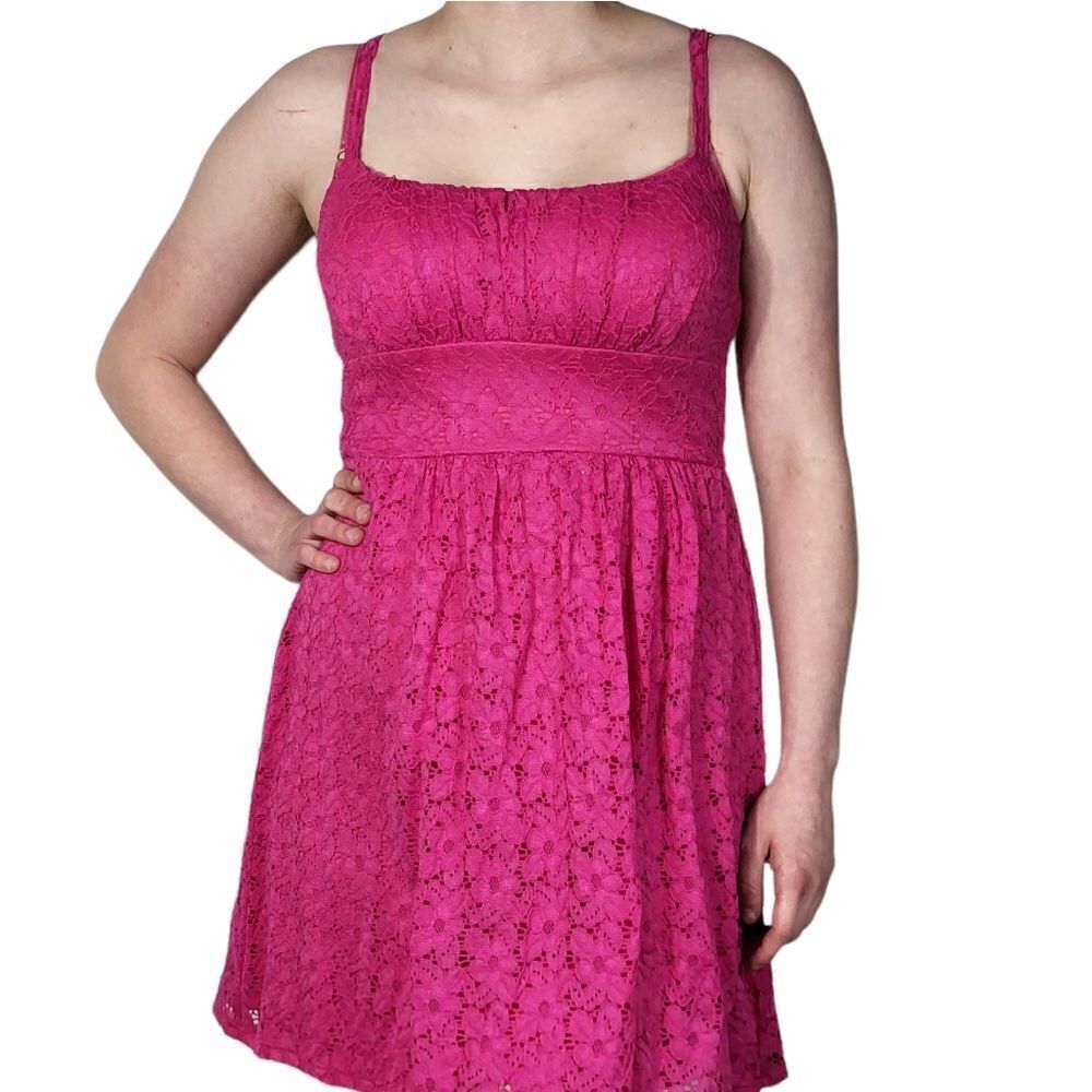 B Smart Pink Lace Above The Knee summer dress
